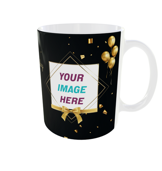 Elegant Happy Birthday Photo Mug