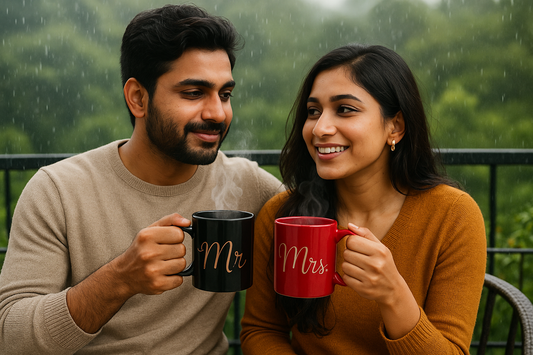 Mr. & Mrs. 11 OZ Mug Set - Black and Red