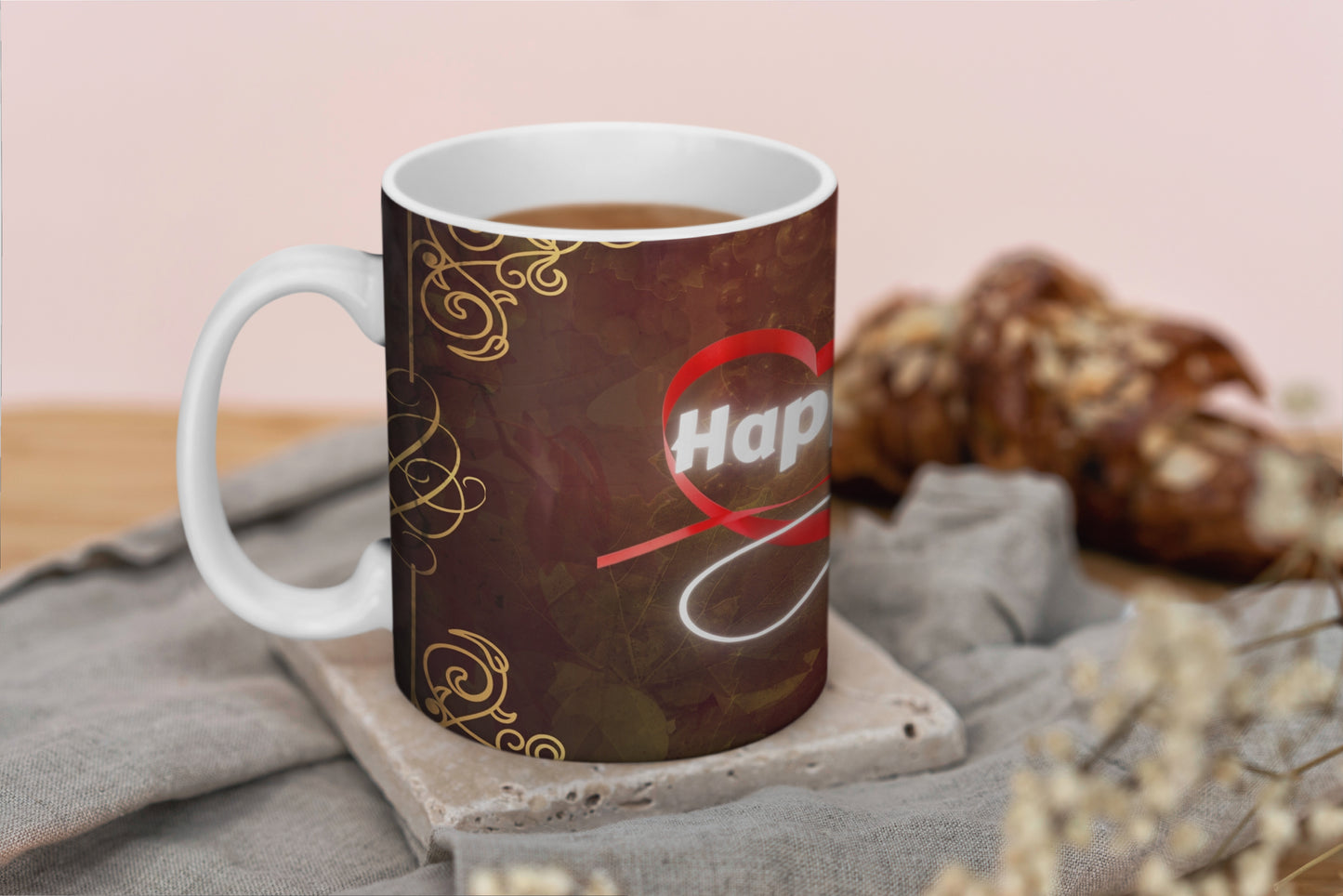 Golden Frame of Love Anniversary Mug