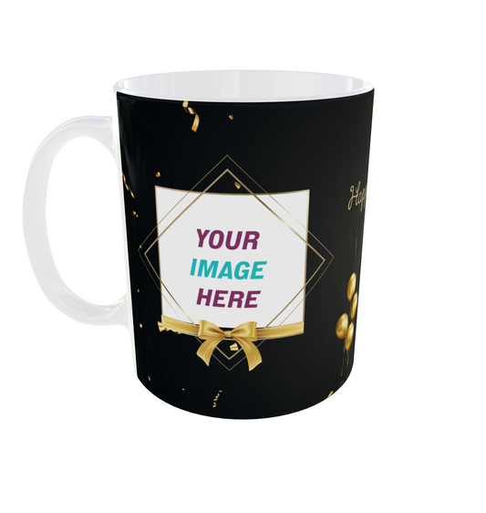 Elegant Happy Birthday Photo Mug
