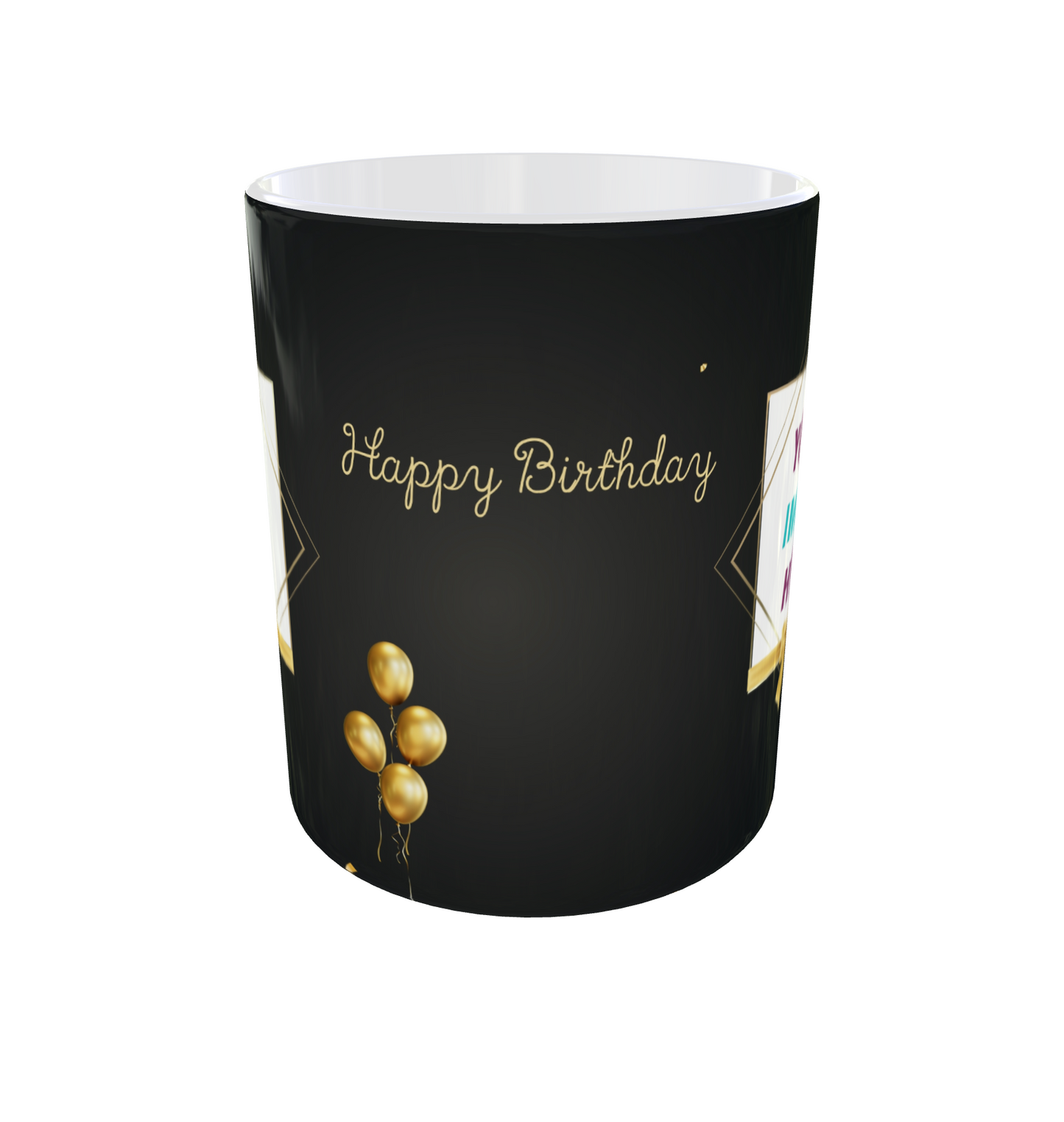 Elegant Happy Birthday Photo Mug