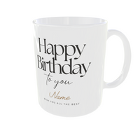 Minimalist Custom Name Happy Birthday Mug