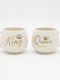 Royal King & Queen White Round Mugs with Golden Text