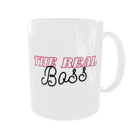 Boss & Real Boss Mug Set for Couples (11 oz White Ceramic Mugs)