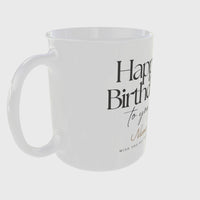 Minimalist Custom Name Happy Birthday Mug